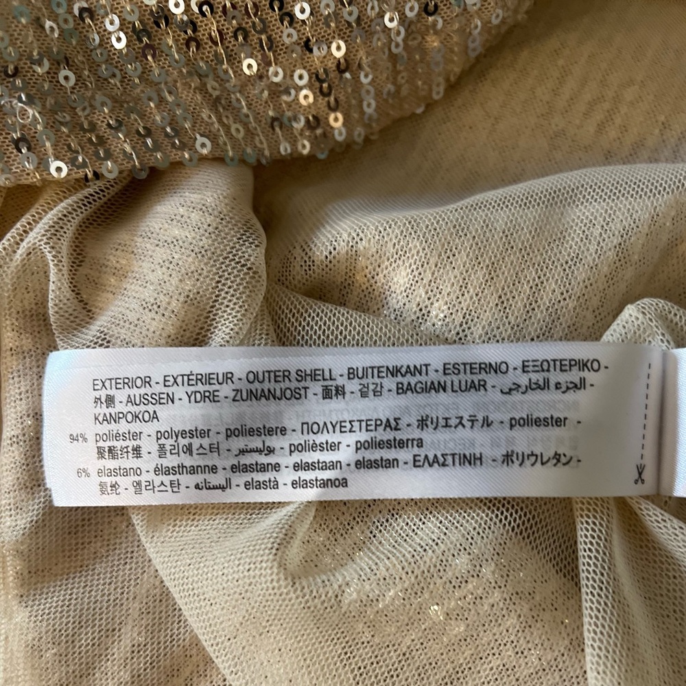 NEW ZARA SEQUIN GOLD COCKTAIL DRESS - Picture 10 of 12